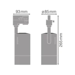 Ledvance LED Spårbelysning D85 Svart 25W 1500lm 15-55D - 830 Varm Vit | Mechanical Zoom - Dimbar