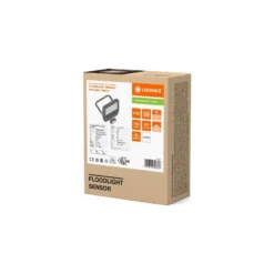 Ledvance LED Strålkastare Aluminium Svart 8W 1200lm 100D - 840 Kallvit | IP65 - Rörelse- Och Ljussensor - Symmetrisk