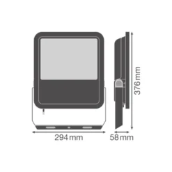 Ledvance LED Strålkastare Aluminium Svart 133W 20000lm 100D - 840 Kallvit | IP66 - Symmetrisk