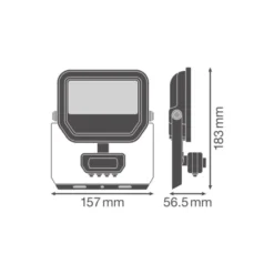 Ledvance LED Strålkastare Aluminium Svart 17W 2400lm 100D - 840 Kallvit | IP65 - Rörelse- Och Ljussensor - Symmetrisk