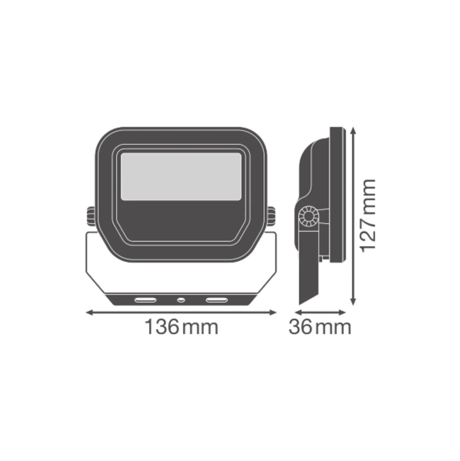 Ledvance LED Strålkastare Aluminium Vit 8W 1100lm 100D - 830 Varm Vit | IP66 - Symmetrisk