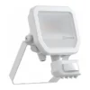 Ledvance LED Strålkastare Aluminium Vit 8W 1200lm 100D - 840 Kallvit | IP65 - Rörelse- Och Ljussensor - Symmetrisk
