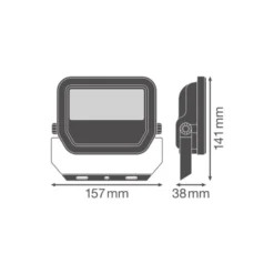 Ledvance LED Strålkastare Aluminium Svart 17W 2400lm 100D - 865 Dagsljus | IP66 - Symmetrisk