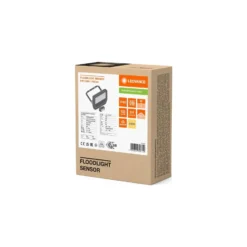 Ledvance LED Strålkastare Aluminium Vit 8W 1100lm 100D - 830 Varm Vit | IP65 - Rörelse- Och Ljussensor - Symmetrisk