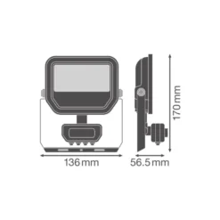 Ledvance LED Strålkastare Aluminium Vit 8W 1100lm 100D - 830 Varm Vit | IP65 - Rörelse- Och Ljussensor - Symmetrisk