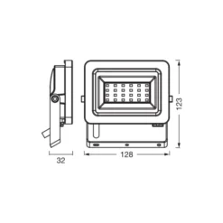 Ledvance LED Strålkastare Aluminium Svart 5W 870lm 95D - 840 Kallvit | IP65 - Symmetrisk
