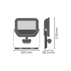 Ledvance LED Strålkastare Aluminium Svart 41W 5500lm 100D - 830 Varm Vit | IP65 - Rörelse- Och Ljussensor - Symmetrisk