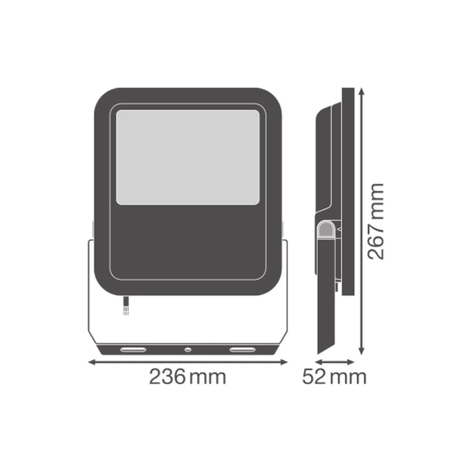 Ledvance LED Strålkastare Aluminium Svart 69W 9150lm 100D - 830 Varm Vit | IP66 - Symmetrisk