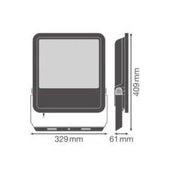 Ledvance LED Strålkastare 250 Aluminium Vit 167W 25000lm 100D - 865 Dagsljus | IP66 - Symmetrisk