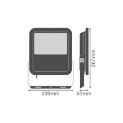 Ledvance LED Strålkastare Area Gen 2 Svart 50W 6500lm - 830 Varm Vit | IP66 - Asymmetrisk