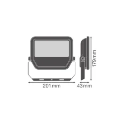 Ledvance LED Strålkastare Area Gen 2 Svart 32W 4500lm - 840 Kallvit| IP66 - Asymmetrisk