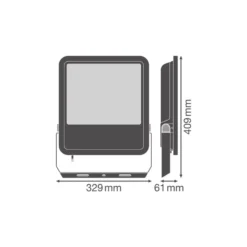Ledvance LED Strålkastare Area Gen 2 Svart 133W 20000lm - 840 Kallvit| IP66 - Asymmetrisk