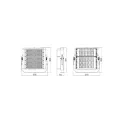 Ledvance LED Strålkastare Eco High Power Svart 500W 68500lm 60D - 857 Dagsljus | IP65 - Symmetrisk