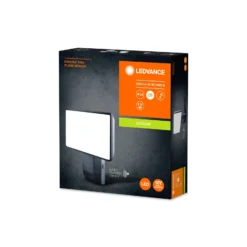Ledvance LED Strålkastare Endura Svart 27W 3000lm 100D - 840 Kallvit | IP55 - Rörelse- och ljussensor - Symmetrisk