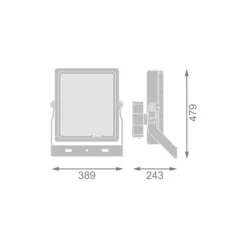 Ledvance LED Strålkastare High Mast Aluminium Svart 470W 70000lm 90D - 757 Kallvit | IP66 - Symmetrisk - Exkl. Drivdon