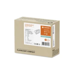 Ledvance LED Strålkastare Kompakt Vit 20W 2000lm 100D - 840 Kallvit | IP65 - Symmetrisk