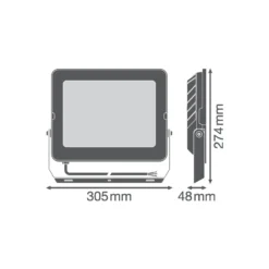 Ledvance LED Strålkastare Kompakt Svart 135W 13500lm 100D - 840 Kallvit | IP65 - Symmetrisk