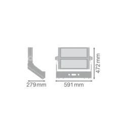 Ledvance LED Strålkastare MAX Vägg Grå 600W 82000lm 50Dx110D - 757 Dagsljus | IP66 - Asymmetrisk