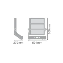 Ledvance LED Strålkastare MAX Vägg Grå 900W 123000lm 50Dx110D - 757 Dagsljus | IP66 - Asymmetrisk