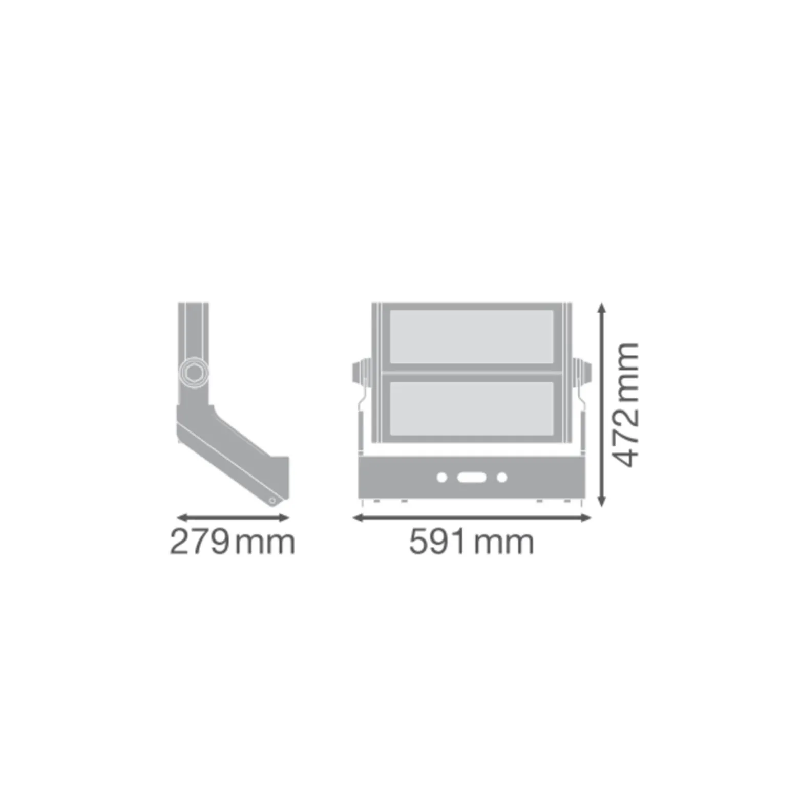 Ledvance LED Strålkastare MAX Grå 600W 81000lm 30D - 757 Dagsljus | IP66 - Symmetrisk