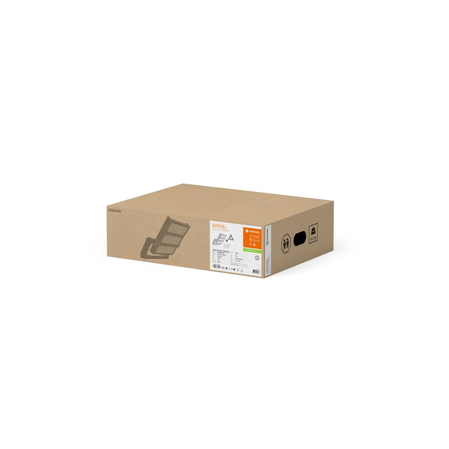 Ledvance LED Strålkastare MAX Grå 900W 121000lm 30D - 757 Dagsljus | IP66 - Symmetrisk