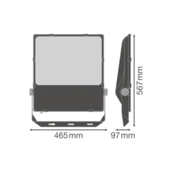 Ledvance LED Strålkastare Performance 290W 38200lm 55x110D - 840 Kallvit | IP66 - Dali Dimbar - Asymmetrisk