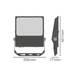 Ledvance LED Strålkastare Performance Svart 150W 20200lm 30D - 840 Kallvit | IP66 - Symmetrisk