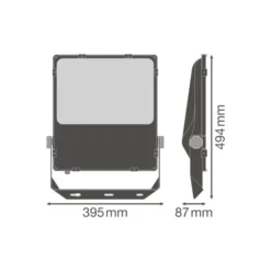 Ledvance LED Strålkastare Performance Svart 200W 26400lm 55x110D - 840 Kallvit | IP66 - Asymmetrisk