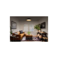 Ledvance LED Taklampa Orbis Alva Svart och Trä 36W 1600lm - 830 Varm Vit | Touchdimmerbar