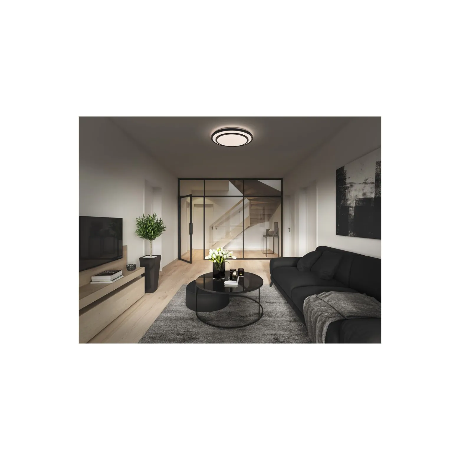 Ledvance LED Taklampa Orbis Berlin Svart 36W 2400lm - 830 Varm Vit