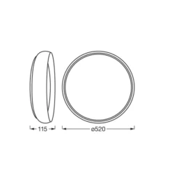 Ledvance LED Taklampa Orbis Livia Vit och Trä 36W 2000lm - 830 Varm Vit | Touchdimmerbar
