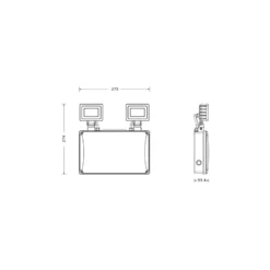 Ledvance LED Twin Spot Vit 3W 450lm - 865 Dagsljus | IP65 - 3 Timmar Nödbelysning