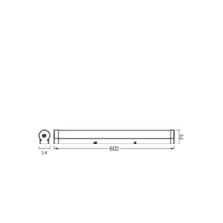 Ledvance LED Vägglampa Badrumsbelysning Orbis Rör Frost Vit 12W 1200lm - 830-840 CCT | IP44 - Touchdimmerbar