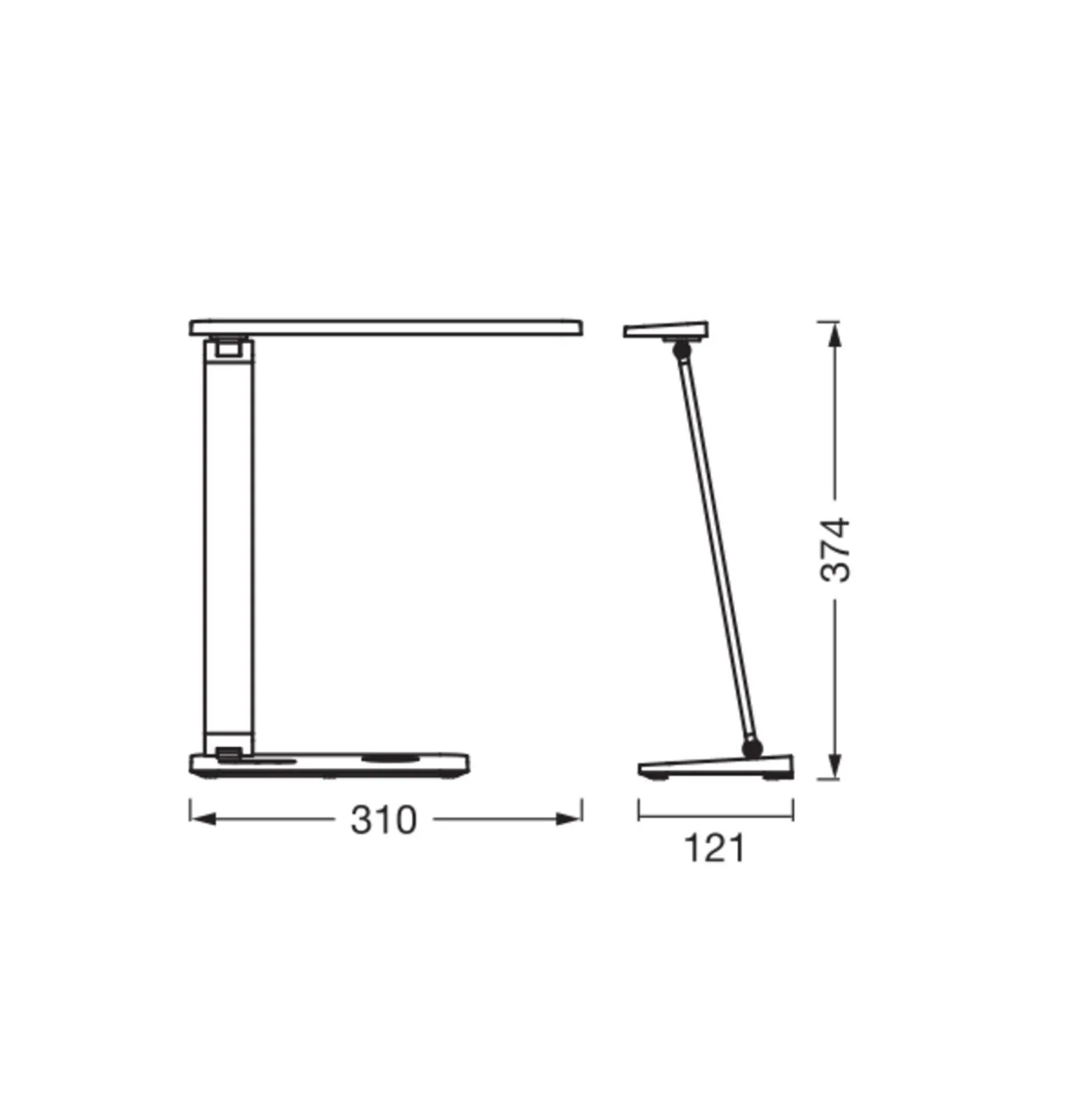 Ledvance Office Line Desk Banker Inductive Charge Bordslampa Svart 17W - 830-865 CCT | Dimbar