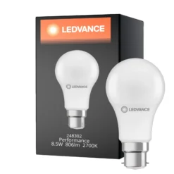 Ledvance Performance LED Lampa B22d Päron Matt 8.5W 806lm - 827 Extra Varm Vit | Ersättare 60W