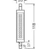 Ledvance Slim Line LED R7s 118mm Klar 12W 1521lm - 827 Extra Varm Vit | Ersättare 100W