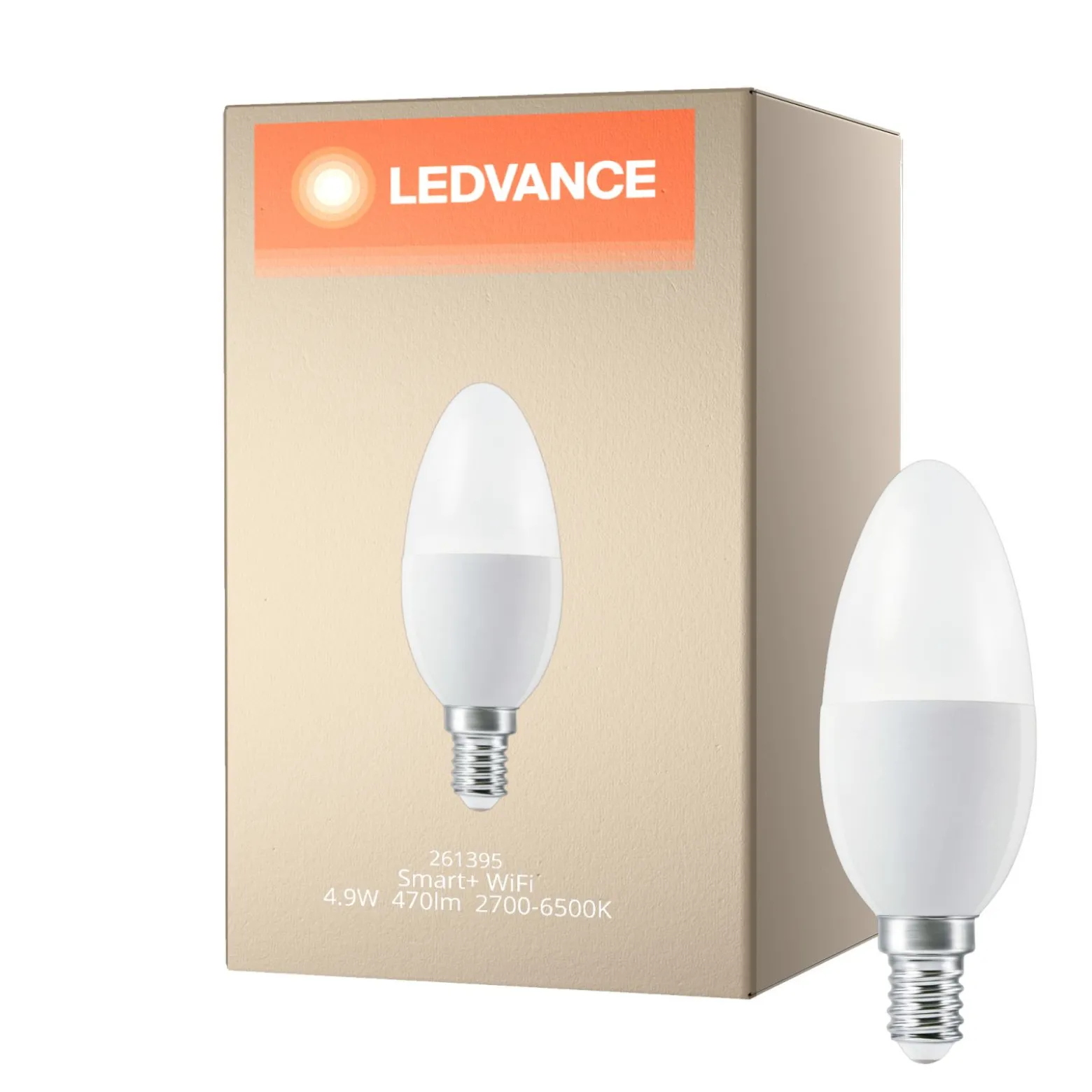 Ledvance Smart+ Wifi E14 B40 4.9W 470lm - 827-865 Justerbar Vit | Dimbar - Ersättare 40W