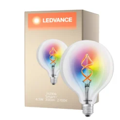 Ledvance Smart+ Wifi E27 Globe Classic Filament 4.5W 300lm - 827 Extra Varm Vit | RGBW - Ersättare 30W