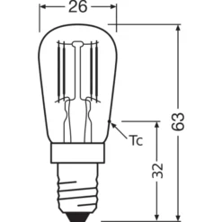 Ledvance Special LED E14 Rör one-handed Filament Klar 2.8W 250lm - 865 Dagsljus | Ersättare 25W