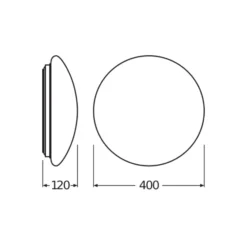 Ledvance Surface Cirkulär 400 24W 830 1920lm Vit IP44 | Sensor - Varm Vit - Ersättare 2x26W