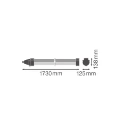 Ledvance Vattentät Allmänbruksarmatur Fukttät Max PC 38W 6000lm - 840 Kallvit | 150cm -Ersättare 2x58W
