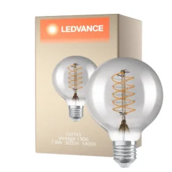 Ledvance Vintage 1906 LED E27 Globe Smoke 7.8W 360lm - 818 Extra Varm Vit | Dimbar - Ersättare 30W