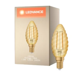 Ledvance Vintage 1906 LED E14 Kronljus Guld 1.5W 120lm - 824 Extra Varm Vit | Ersättare 12W