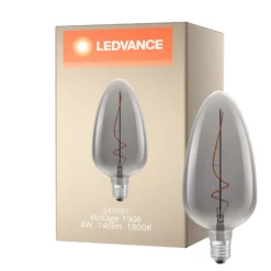 Ledvance Vintage 1906 LED E27 Kronljus Klar 4W 140lm - 818 Extra Varm Vit | Dimbar - Ersättare 15W