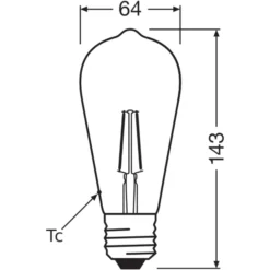 Ledvance Vintage 1906 LED E27 Päron Guld 2.5W 220lm - 824 Extra Varm Vit | Ersättare 22W