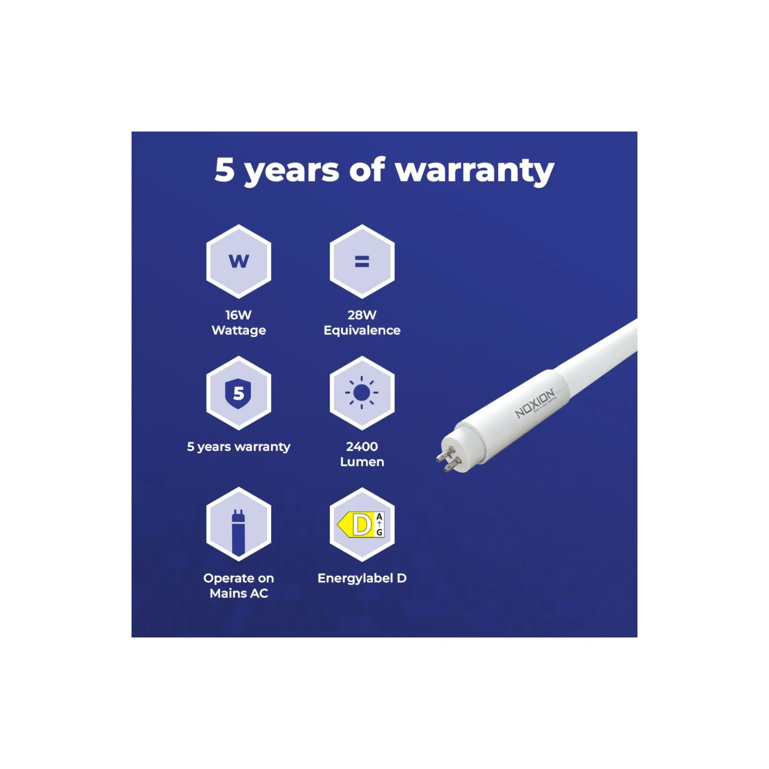 Noxion Avant LEDtube T5 Avant Extreme (Mains AC) High Efficiency 16W 2400lm - 840 Kallvit | 115cm - Ersättare 28W