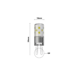 Noxion Bolt LED Kapsel G9 Klar 3.8W 470lm - 830 Varm Vit | Ersättare 40W
