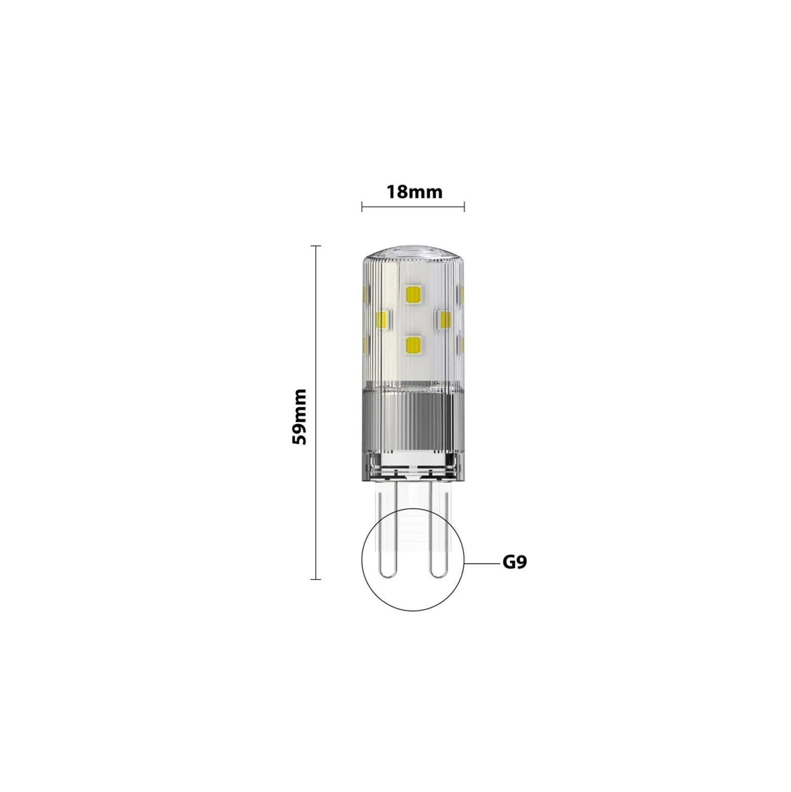 Noxion Bolt LED Kapsel G9 Klar 3.8W 470lm - 830 Varm Vit | Ersättare 40W