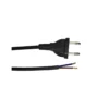 Noxion Euro Strömkabel Svart - C7 Europlug + Öppna ändar - 2m - 2 pole 0,75mm2