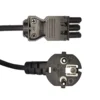 Noxion GST-Kompatibel Strömkabel - Kvinnlig + Schuko Europlug - Svart 1.5m - 3 pole 0.75mm2